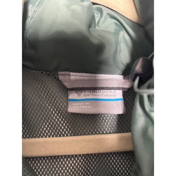Columbia Jacket Womens Green Striped Ridge Gate Outdoor Rain Coat Size Large - Picture 3 of 6